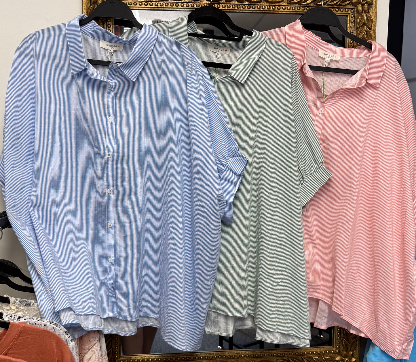Plus Stripe Dolman Button Down Air Flow Top | Queen Bee Boutique