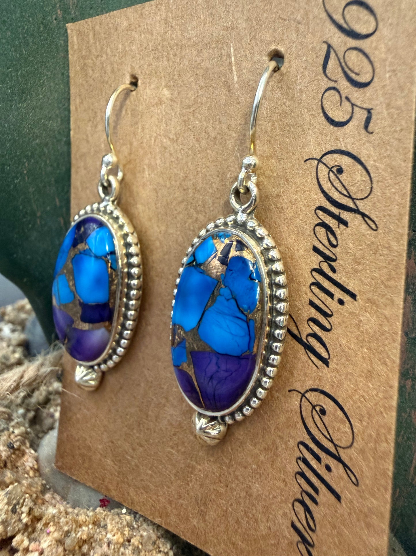 Oval Mojave Southwestern Drop Ears Sterling | Queen Bee Boutique