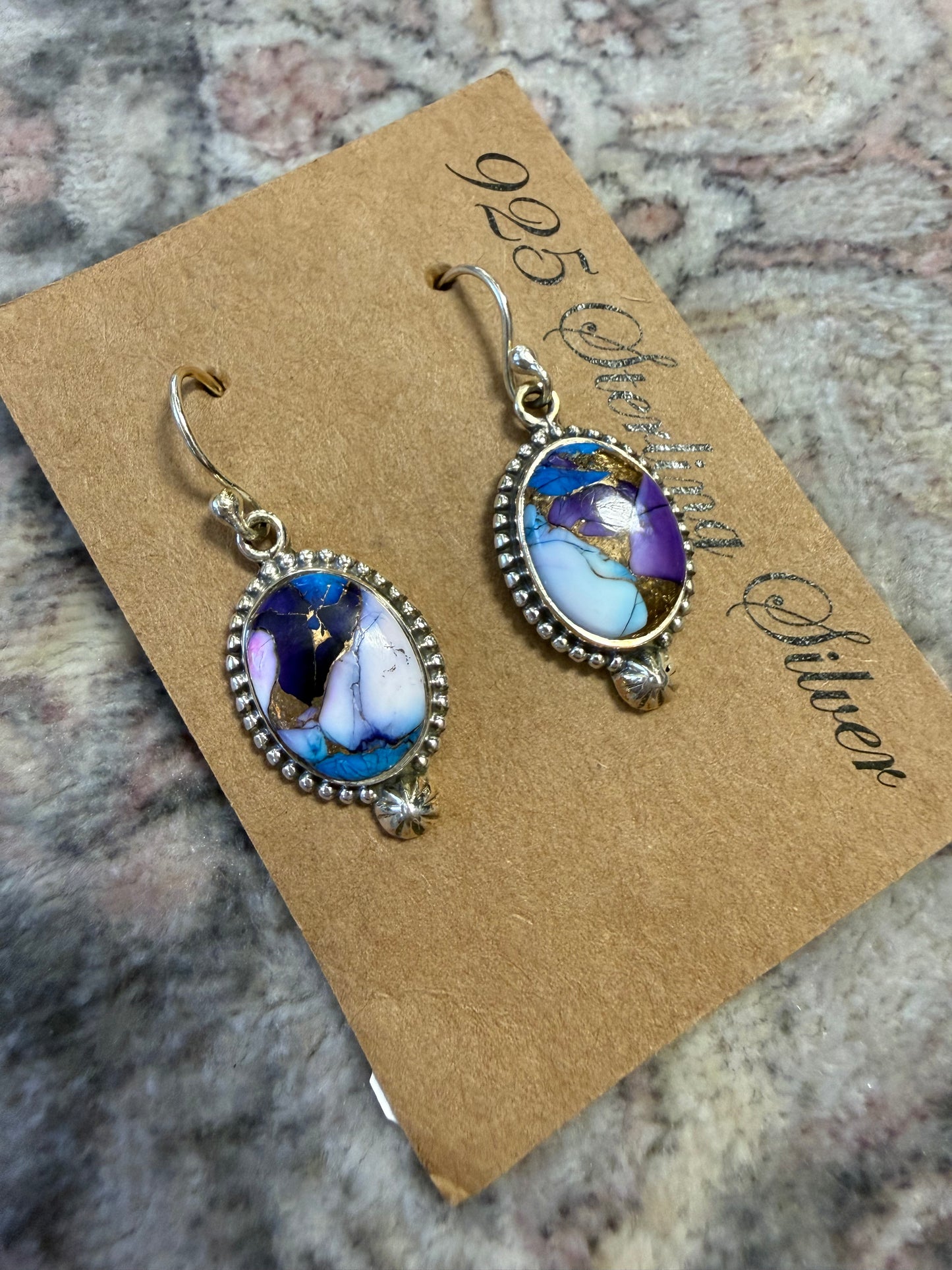 Oval Purple Mojave Drop Earrings | Queen Bee Boutique