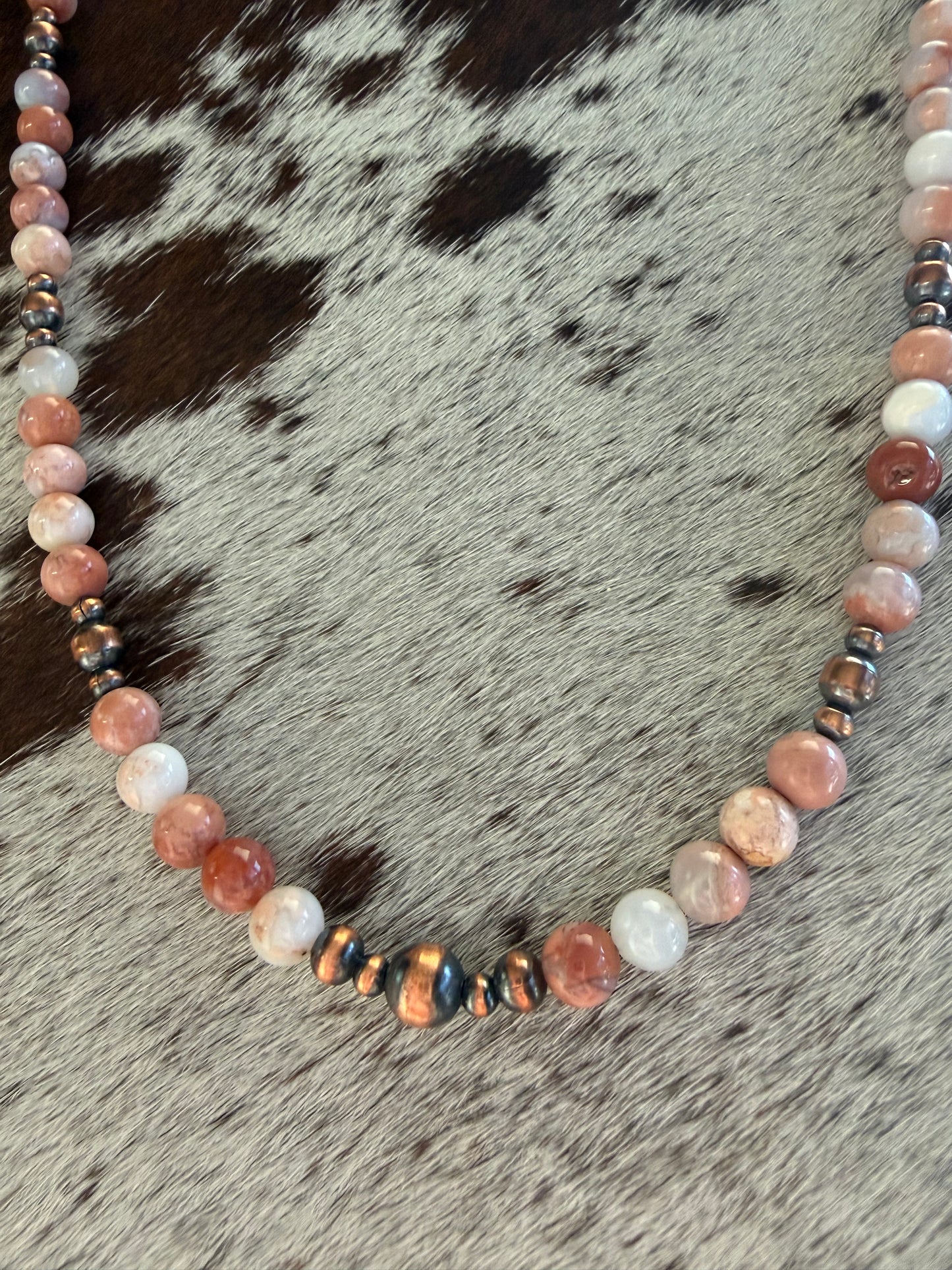 Jasper & Copper Pearl 19" Necklace Strand with Sterling Clasp | Queen Bee Boutique
