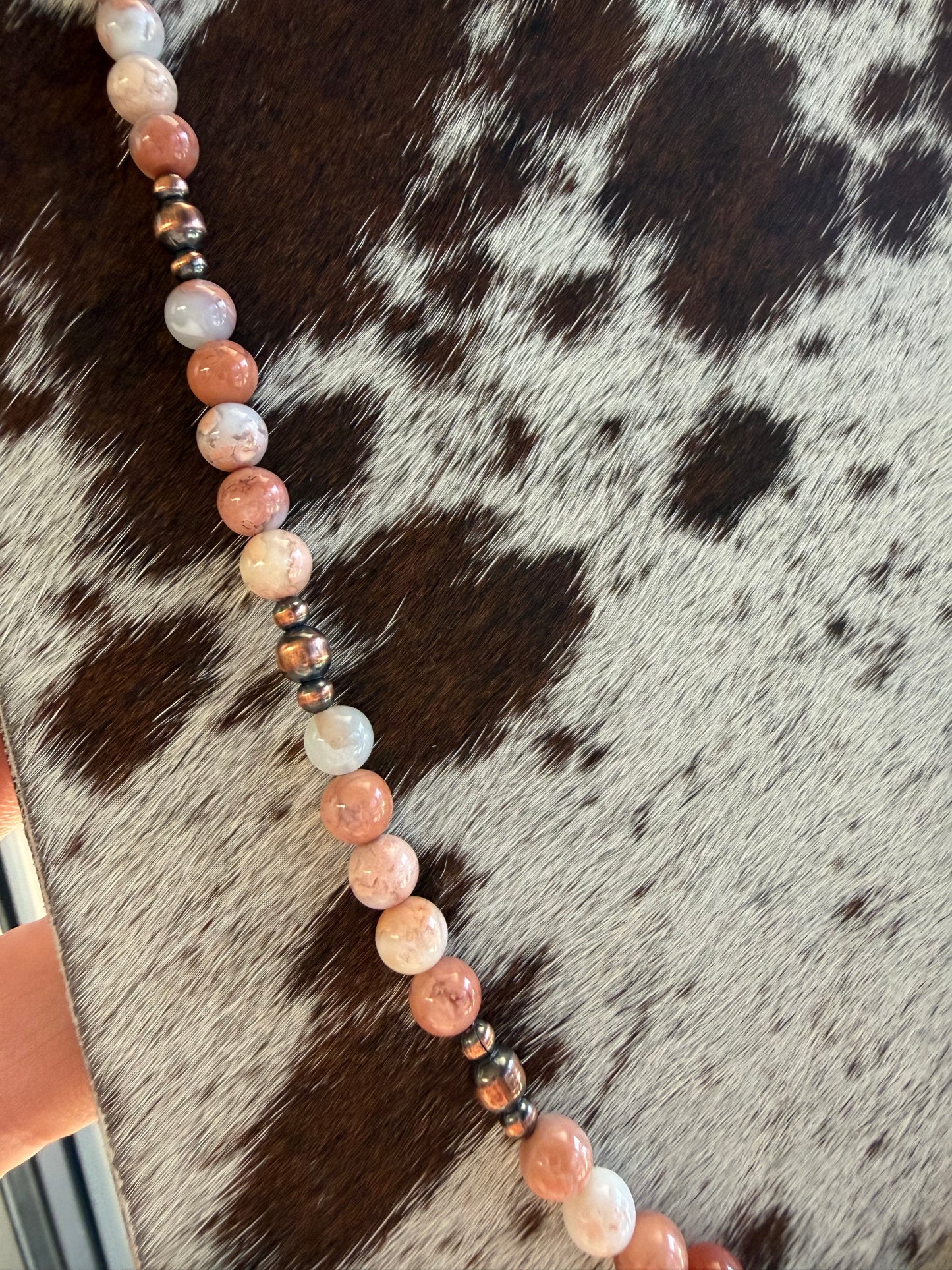 Jasper & Copper Pearl 19" Necklace Strand with Sterling Clasp | Queen Bee Boutique