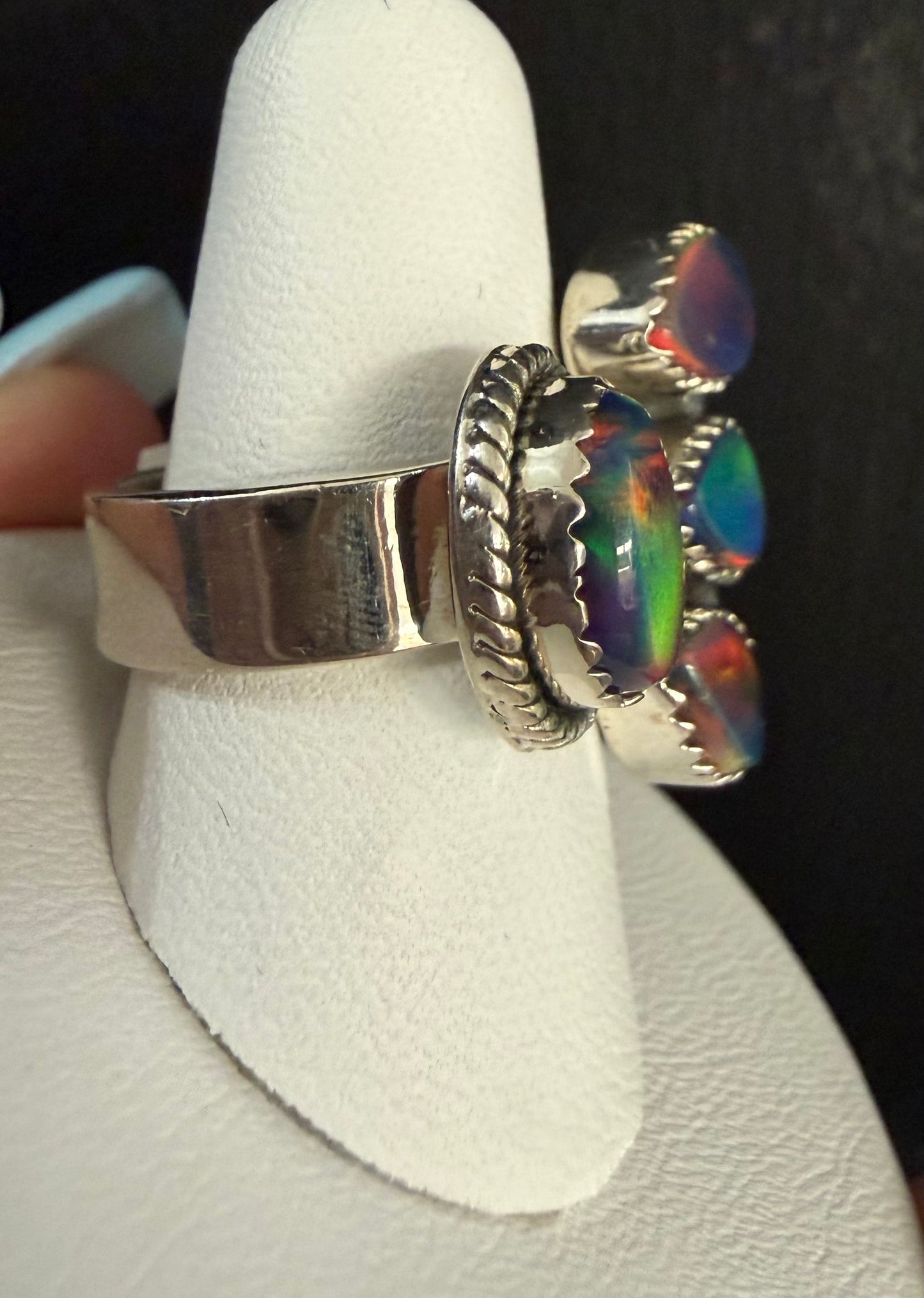 Aurora Opal Floater Ring | Queen Bee Boutique