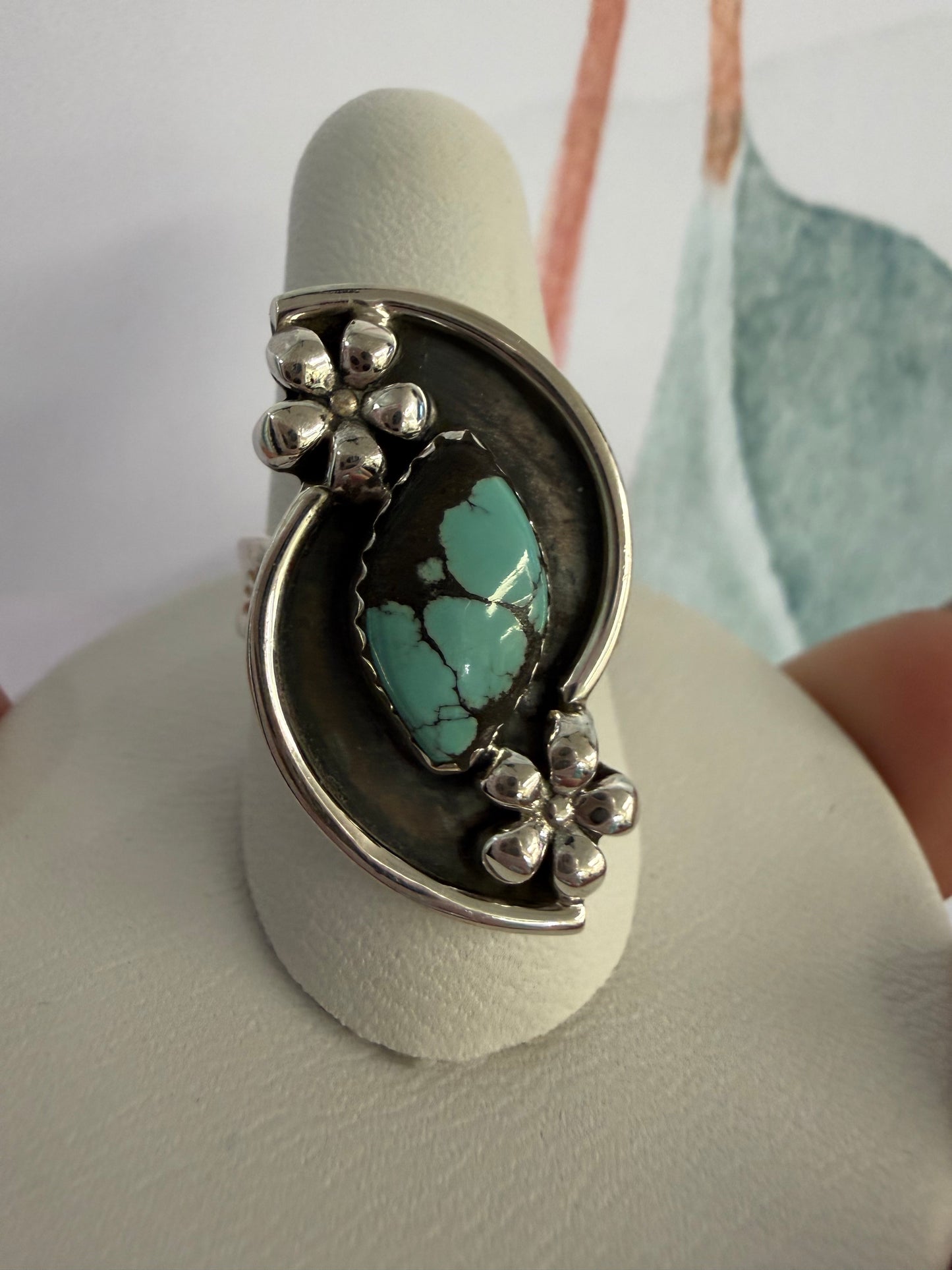 Floral Egyptian Turquoise Ring | Queen Bee Boutique