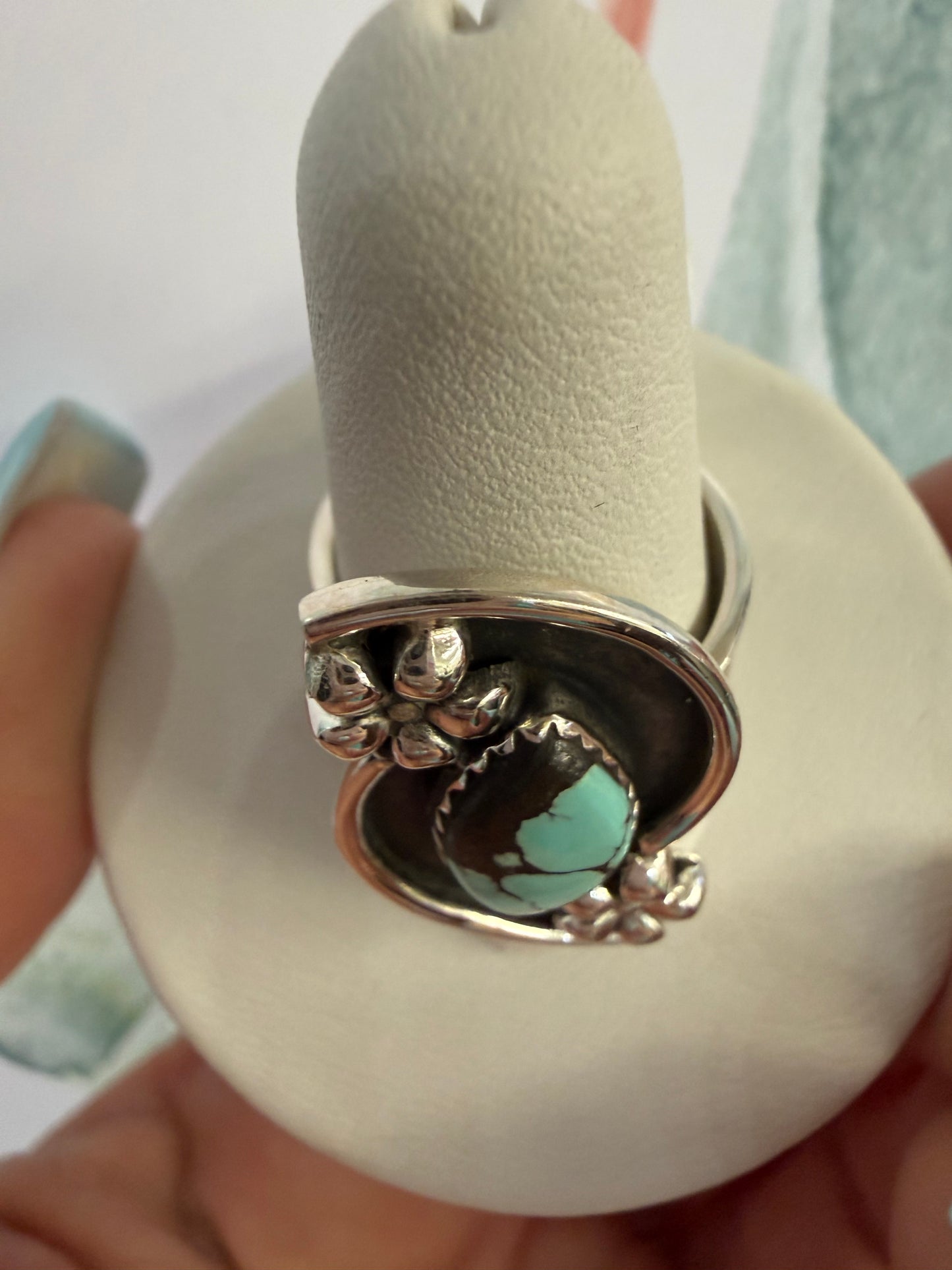 Floral Egyptian Turquoise Ring | Queen Bee Boutique