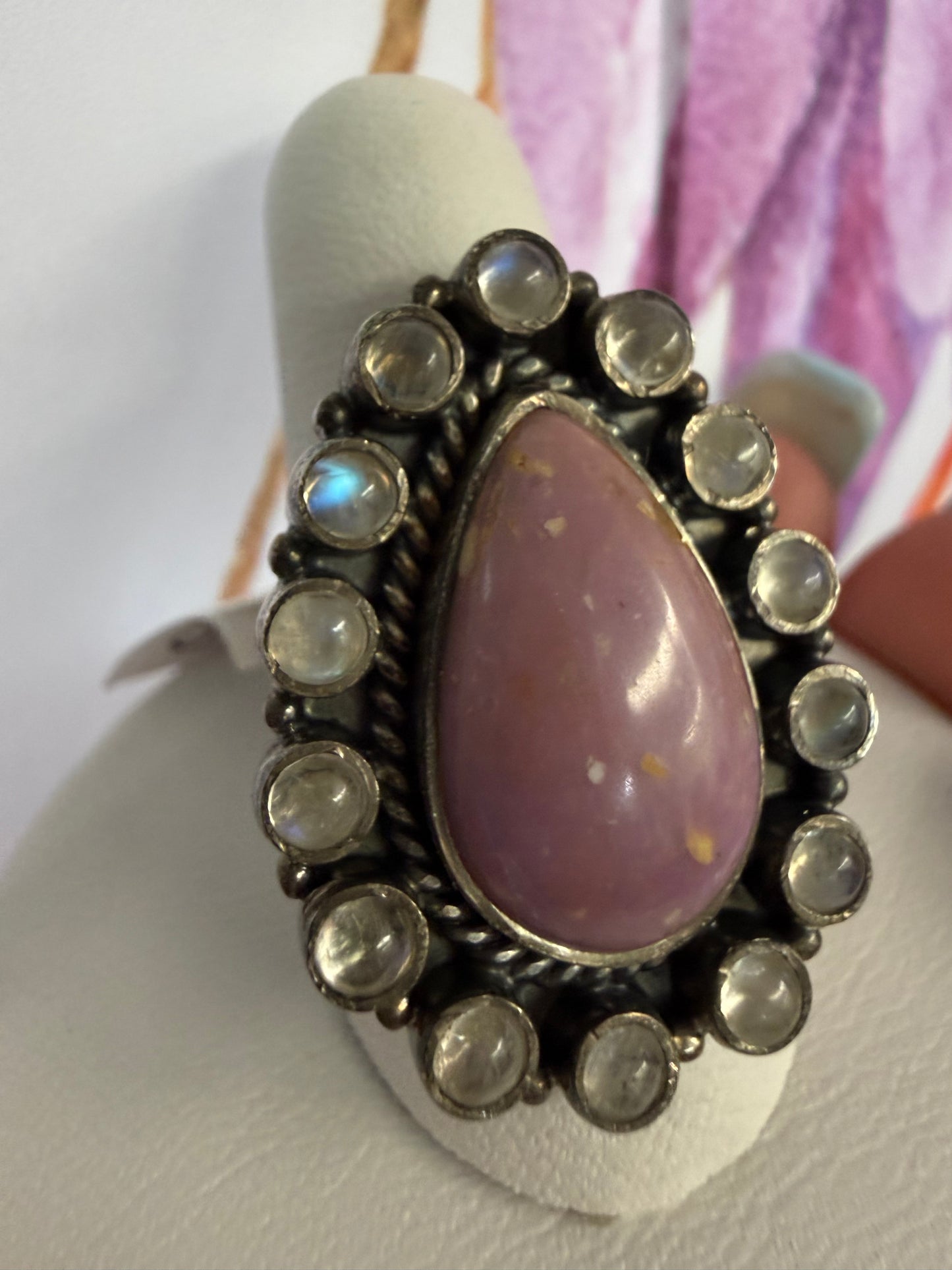 Purple Jasper TearDrop MoonStone Cluster RIng | Queen Bee Boutique