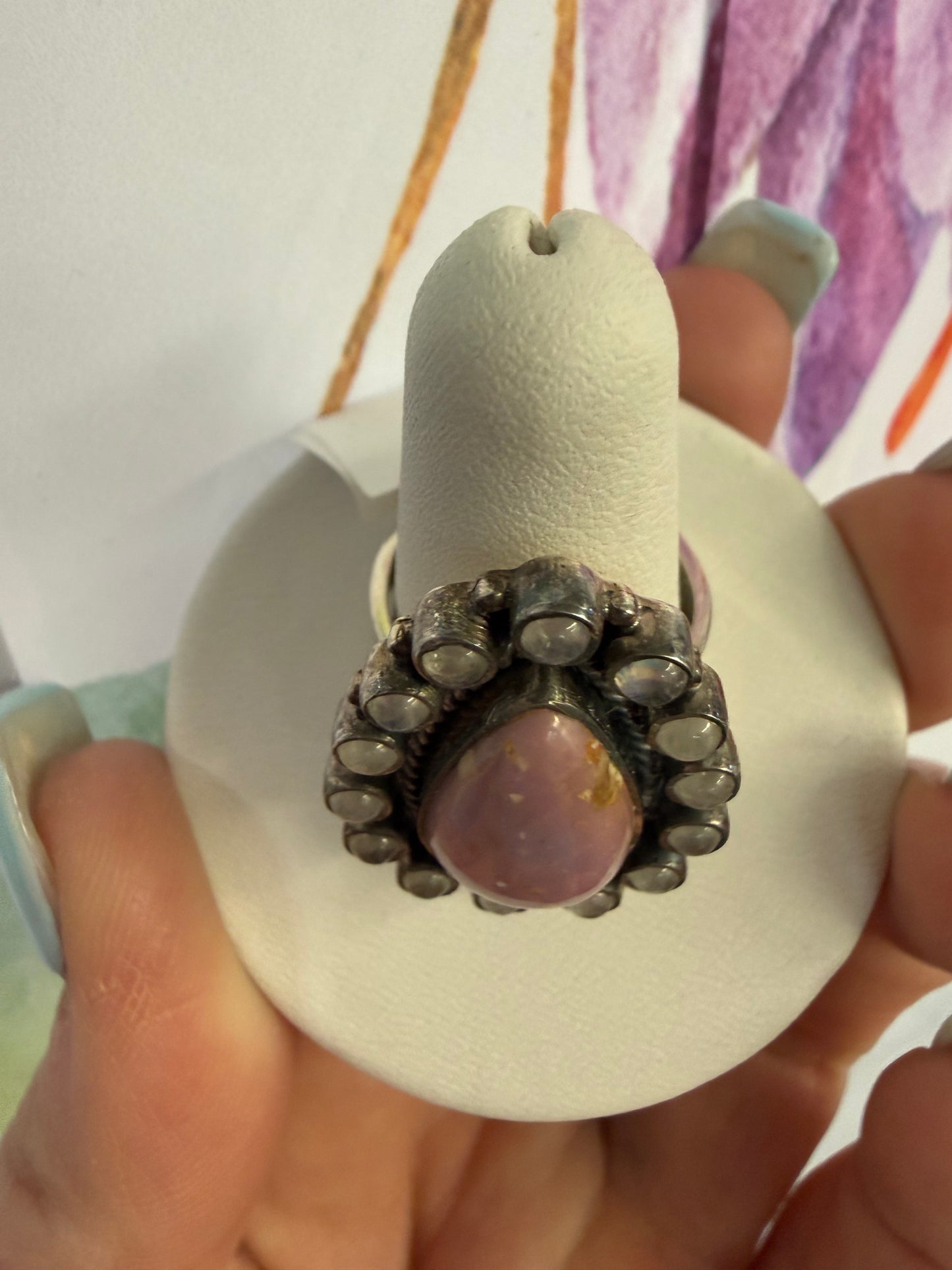 Purple Jasper TearDrop MoonStone Cluster RIng | Queen Bee Boutique