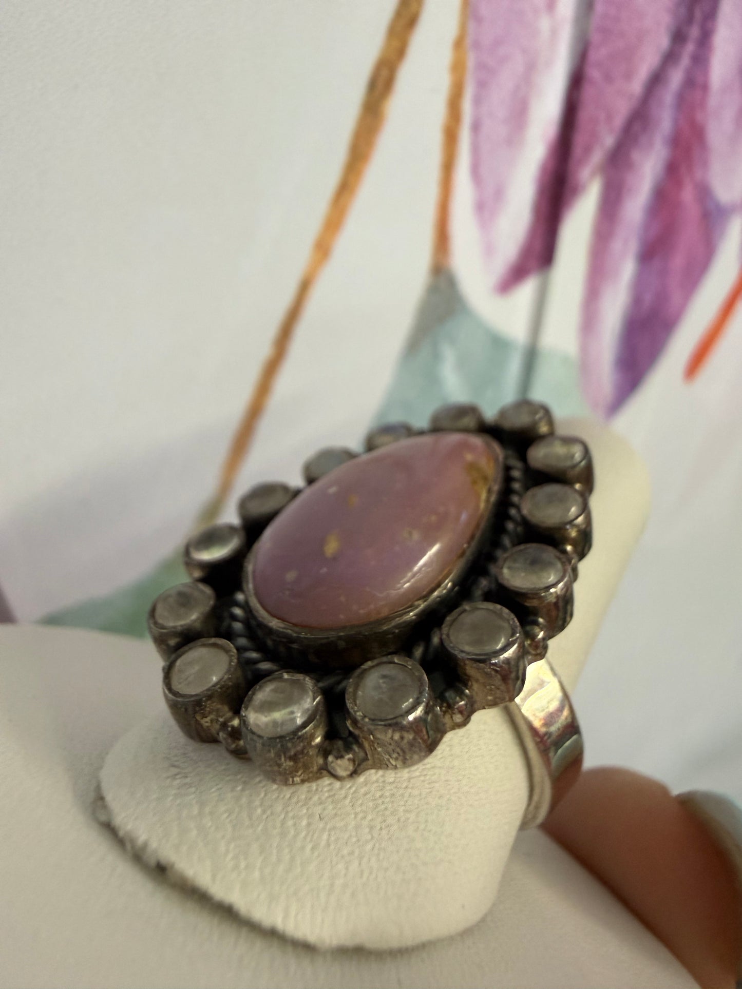 Purple Jasper TearDrop MoonStone Cluster RIng | Queen Bee Boutique