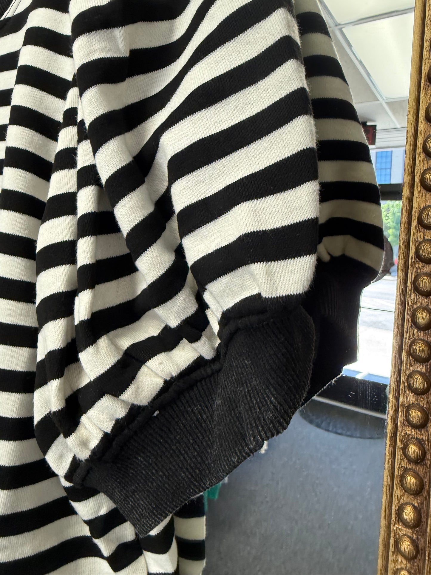 Black White Knit Stripe Ringer Top | Queen Bee Boutique