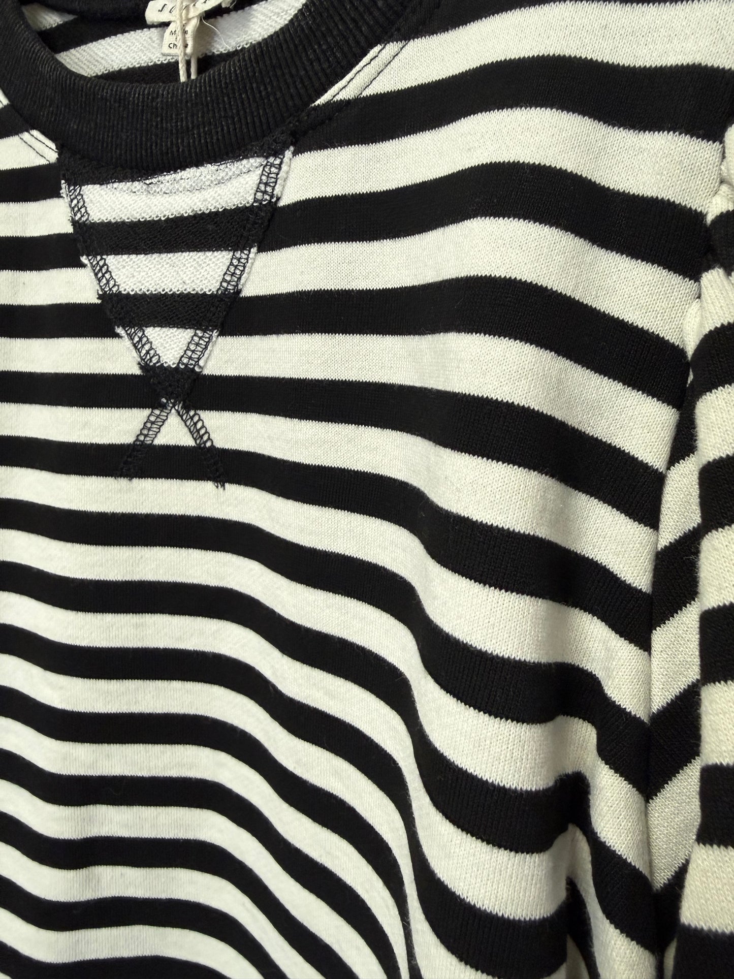 Black White Knit Stripe Ringer Top | Queen Bee Boutique