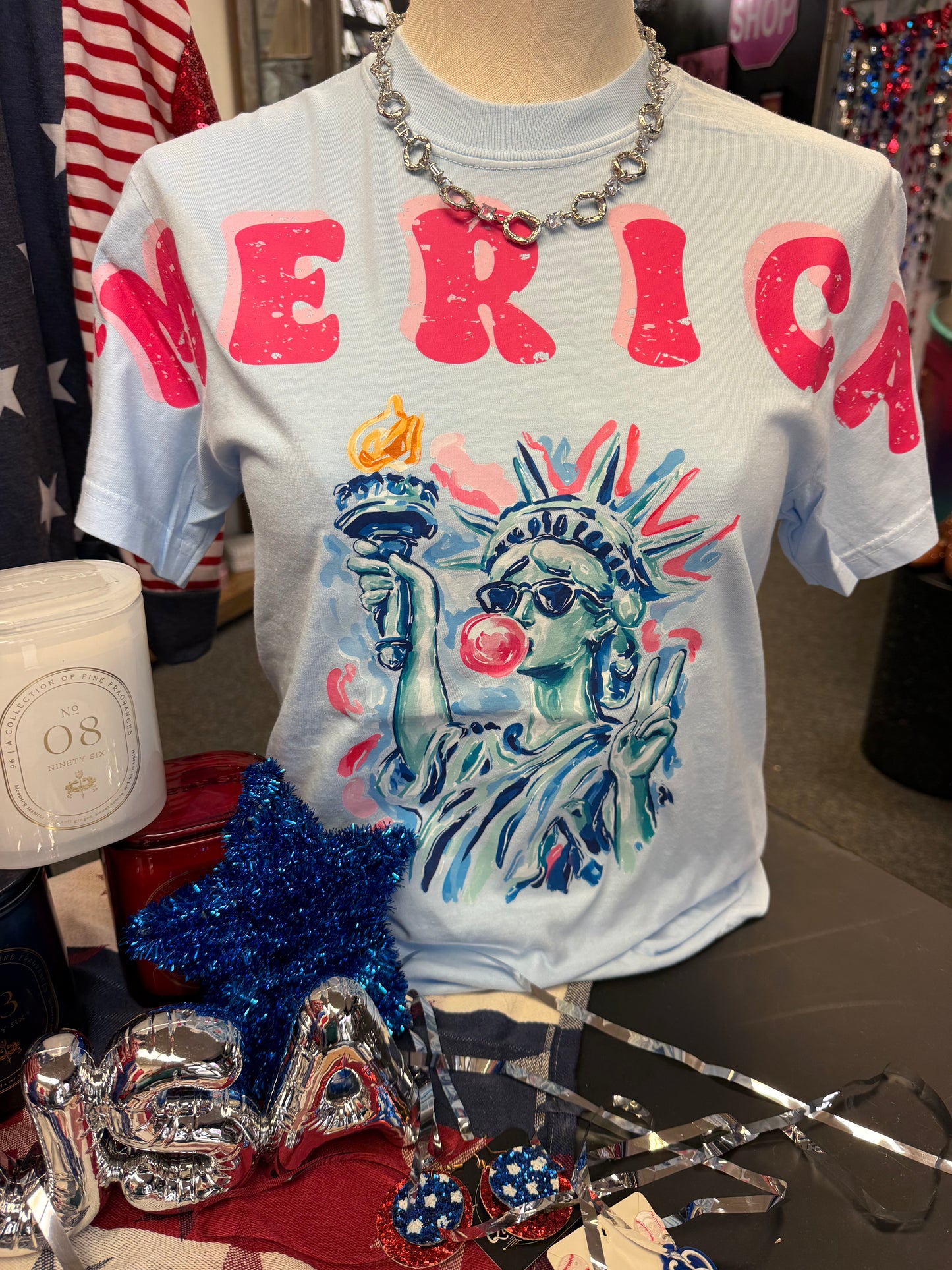 'Merica Lady Liberty Graphic Tee | Queen Bee Boutique
