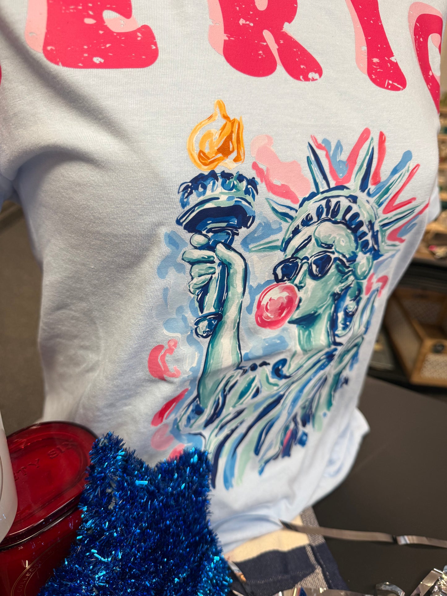 'Merica Lady Liberty Graphic Tee | Queen Bee Boutique