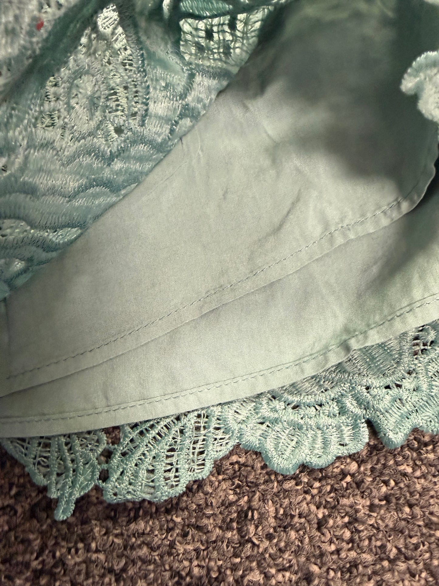 Sage Green Crochet Lined Shorts | Queen Bee Boutique