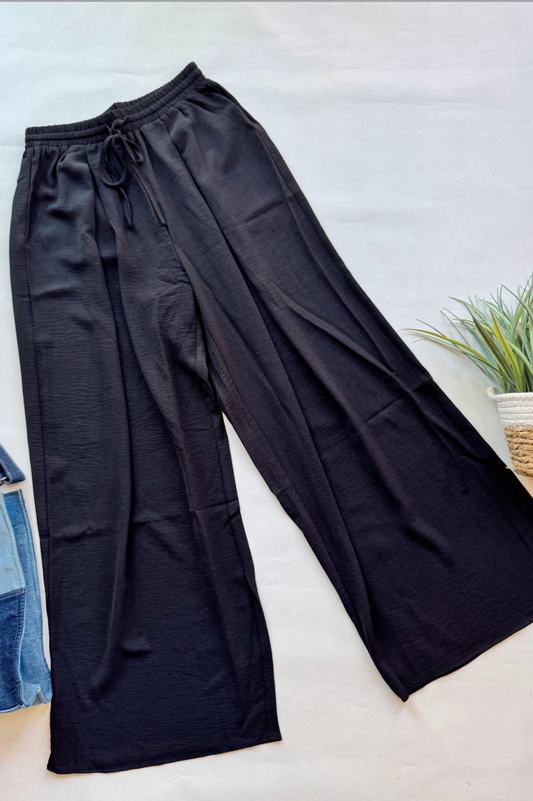 S-3x Black Dressy Chic Comfort Pant Elastic Waist | Queen Bee Boutique