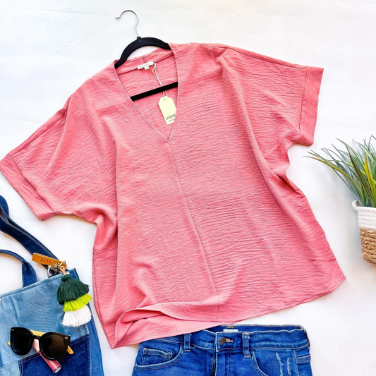 Dusty Mauve Air Flow Dressy Chic Top | Queen Bee Boutique