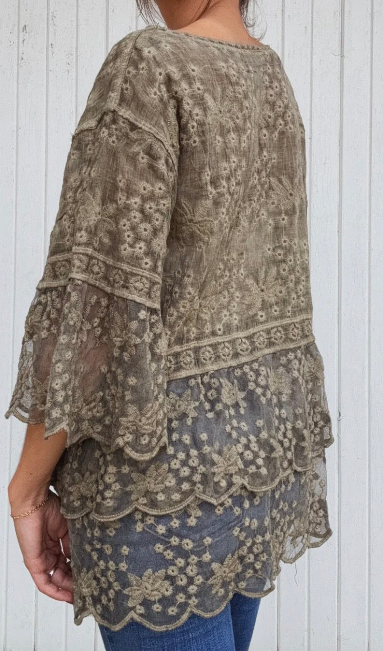 Crochet Lace Fall for Me Top | Queen Bee Boutique