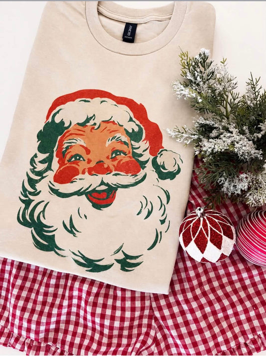 Vintage Retro Santa Tee Holiday | Queen Bee Boutique