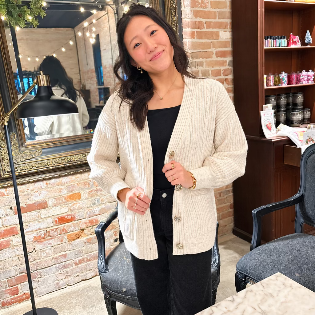 Oatmeal Soft Cozy Outerwear Cardigan Button Down | Queen Bee Boutique