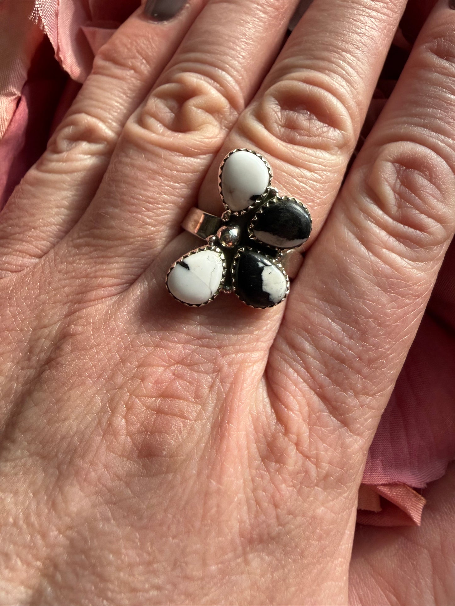 1/2 Cluster White Buffalo Ring | Queen Bee Boutique
