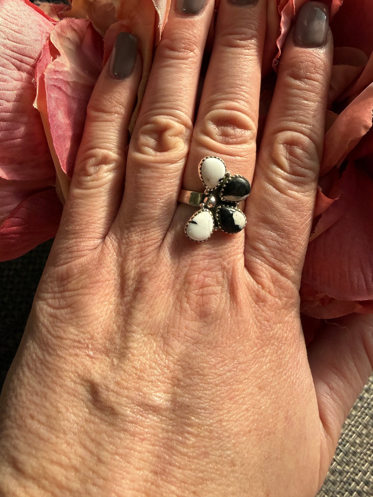 1/2 Cluster White Buffalo Ring | Queen Bee Boutique