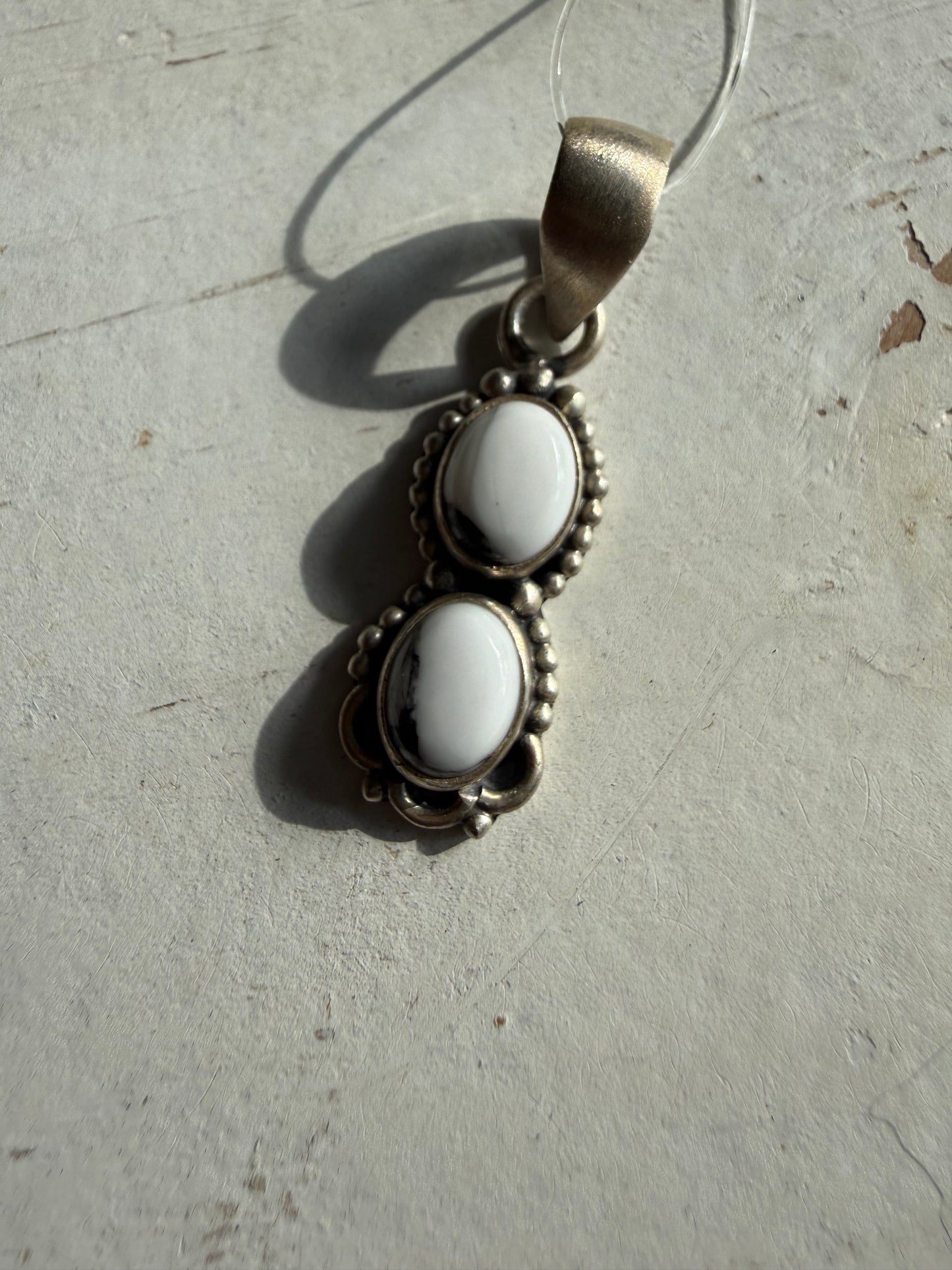 2 Stone White Buffalo Pendant Sterling | Queen Bee Boutique