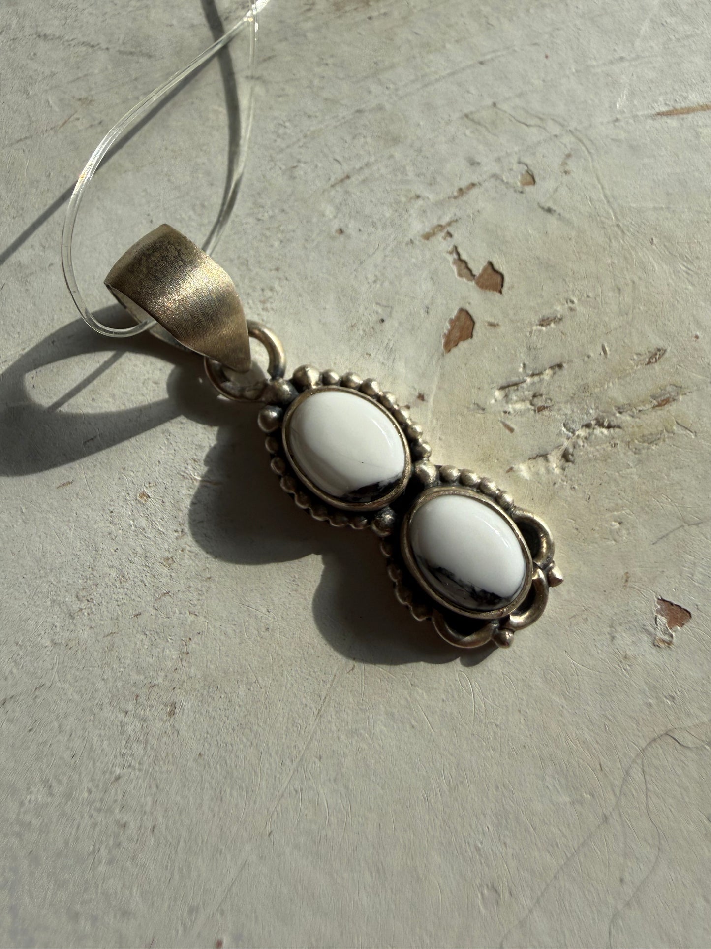 2 Stone White Buffalo Pendant Sterling | Queen Bee Boutique