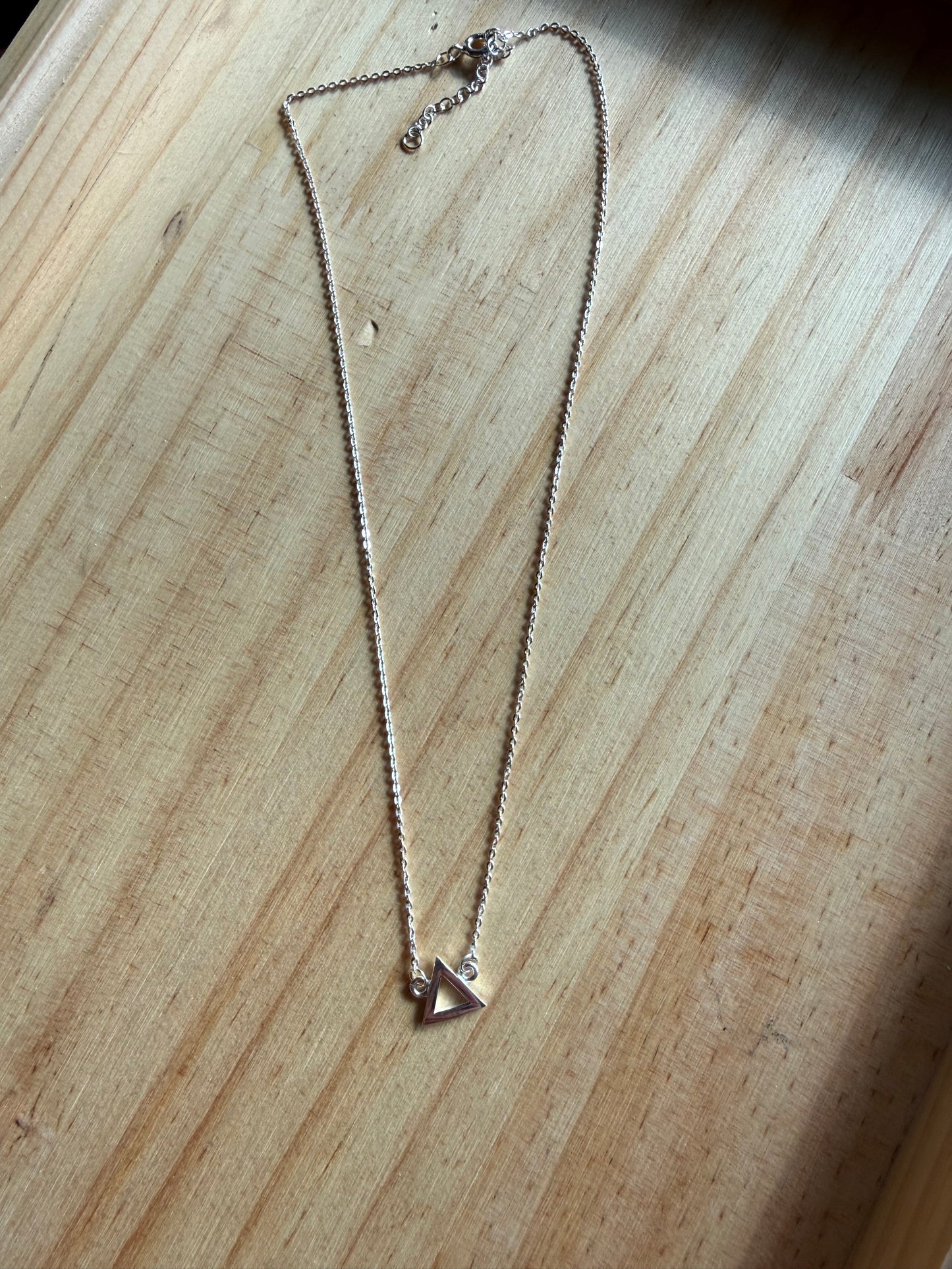Sterling Silver Triangle Necklace | Queen Bee Boutique