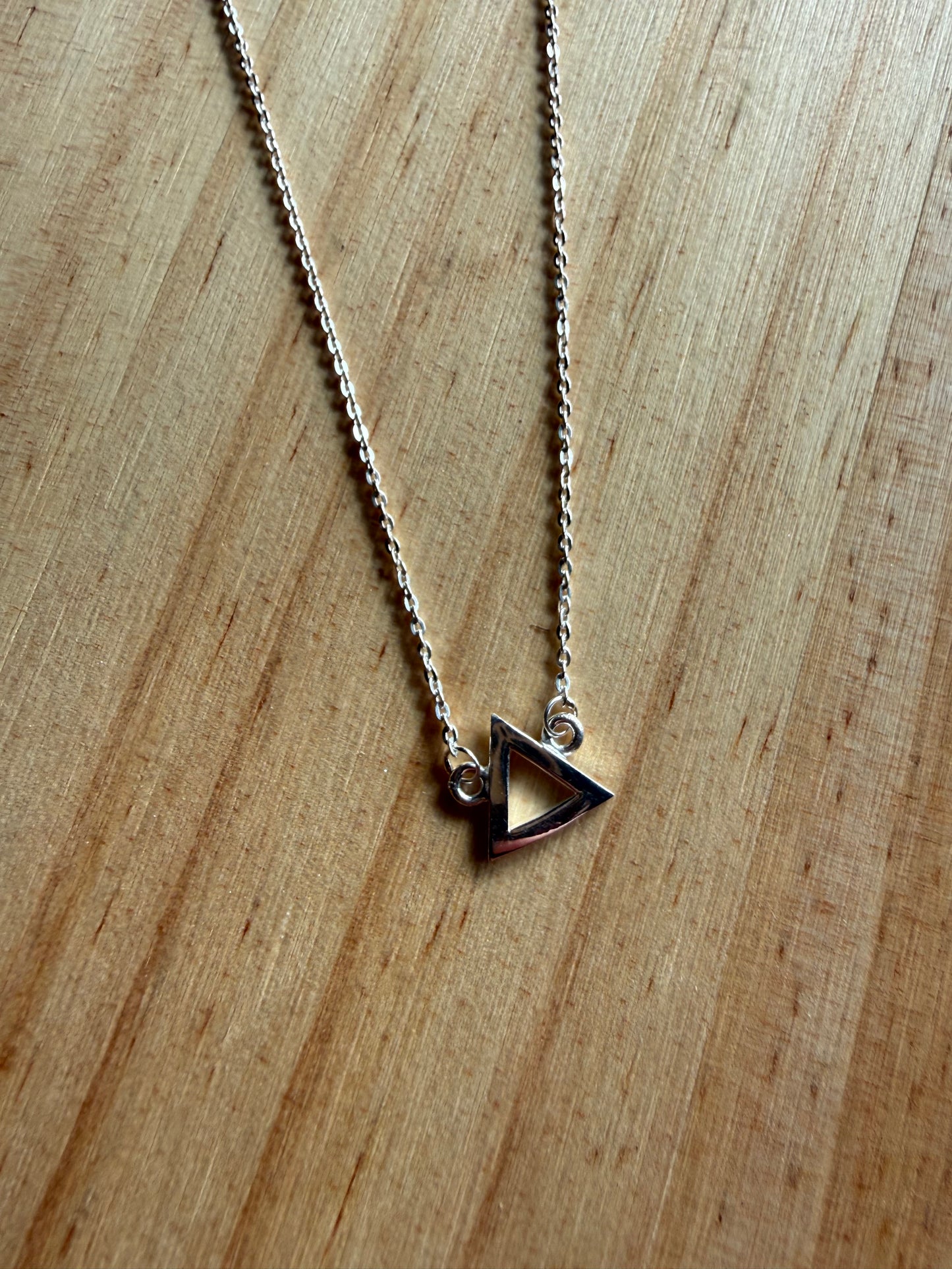 Sterling Silver Triangle Necklace | Queen Bee Boutique
