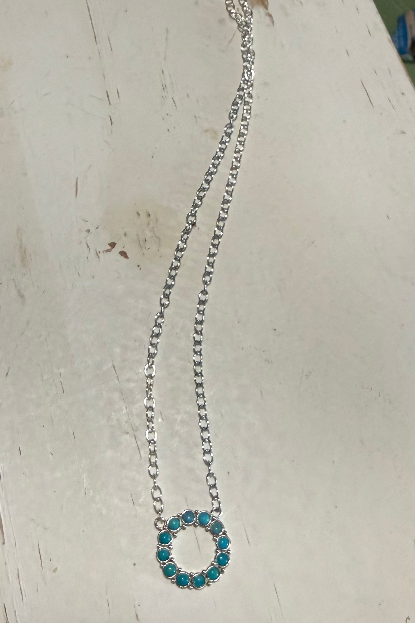 Turquoise Circle Pendant Necklace | Queen Bee Boutique
