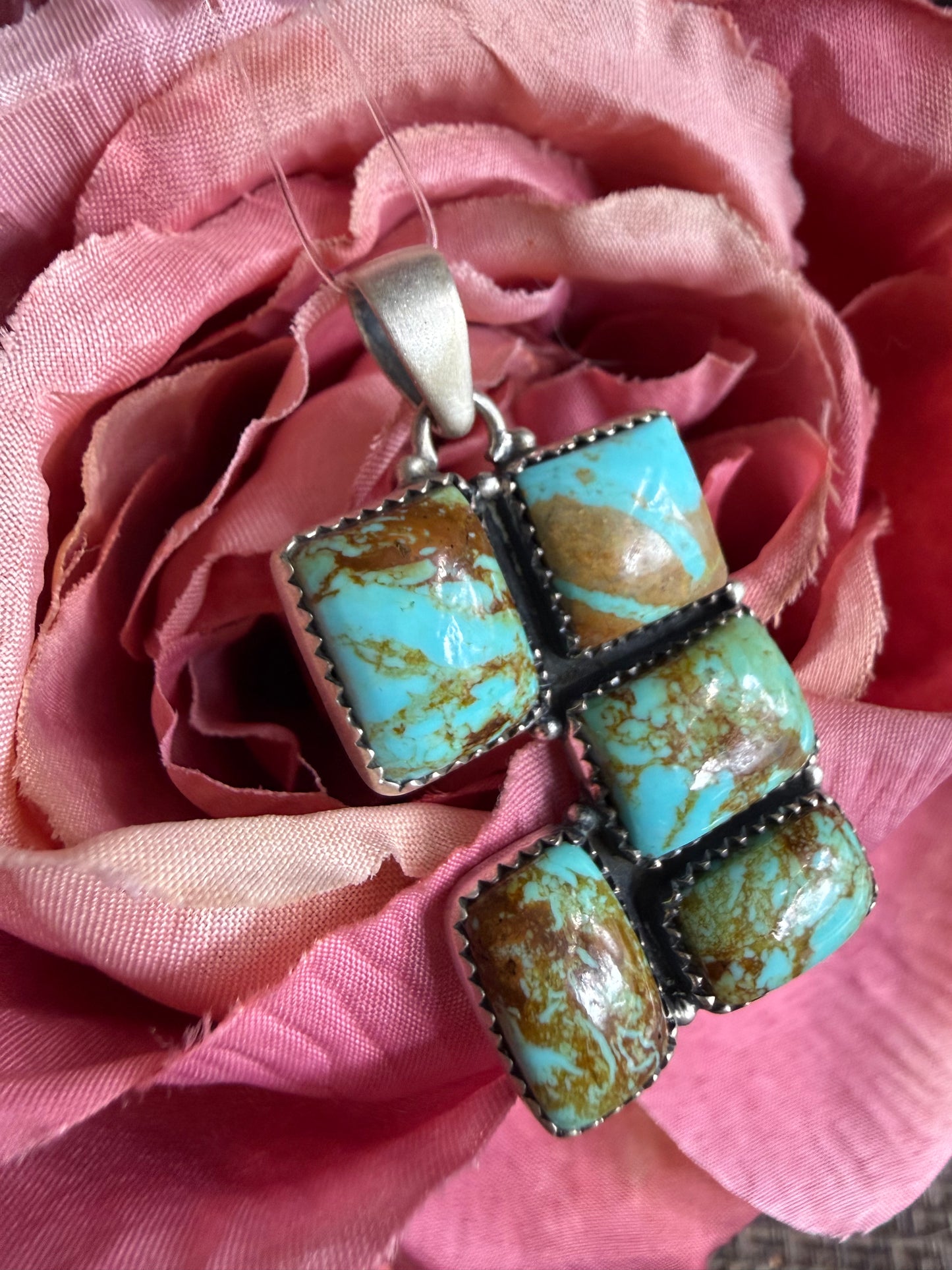 Stella Blue Turquoise Pendant Sterling | Queen Bee Boutique
