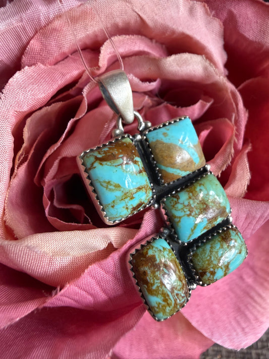 Stella Blue Turquoise Pendant Sterling | Queen Bee Boutique