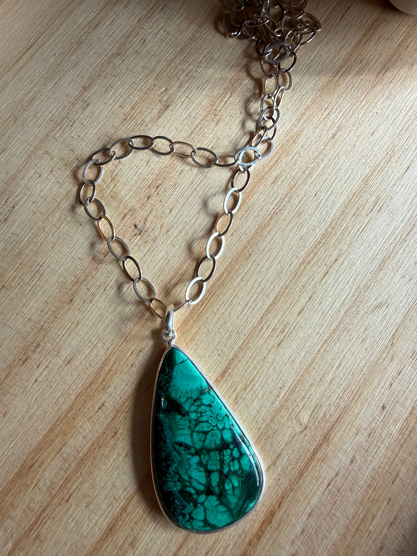 Green Chrysocolla Pendant Necklace