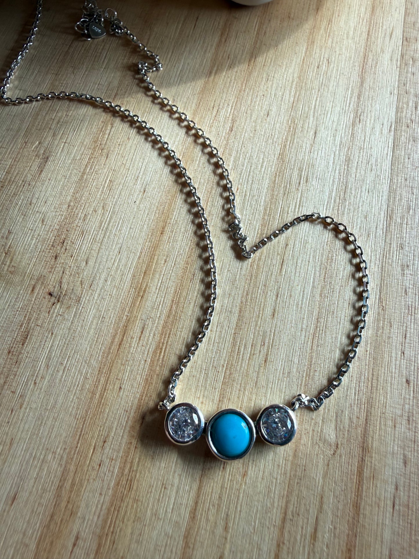 Turquoise Clear CZ Gem Bar Necklaces | Queen Bee Boutique