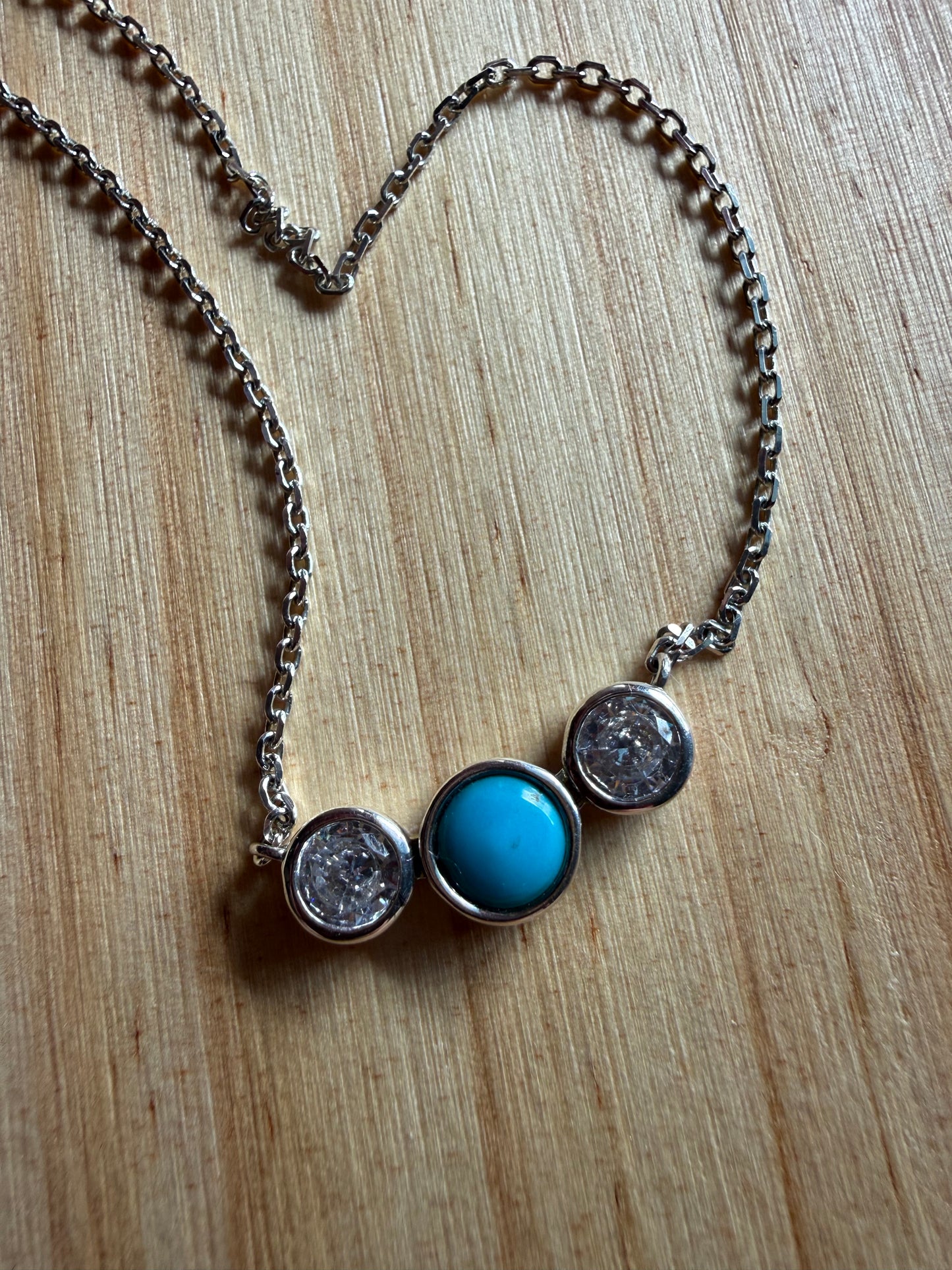 Turquoise Clear CZ Gem Bar Necklaces | Queen Bee Boutique