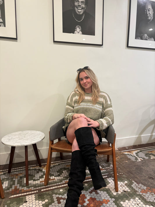 Spring Neutral Striped Sweater