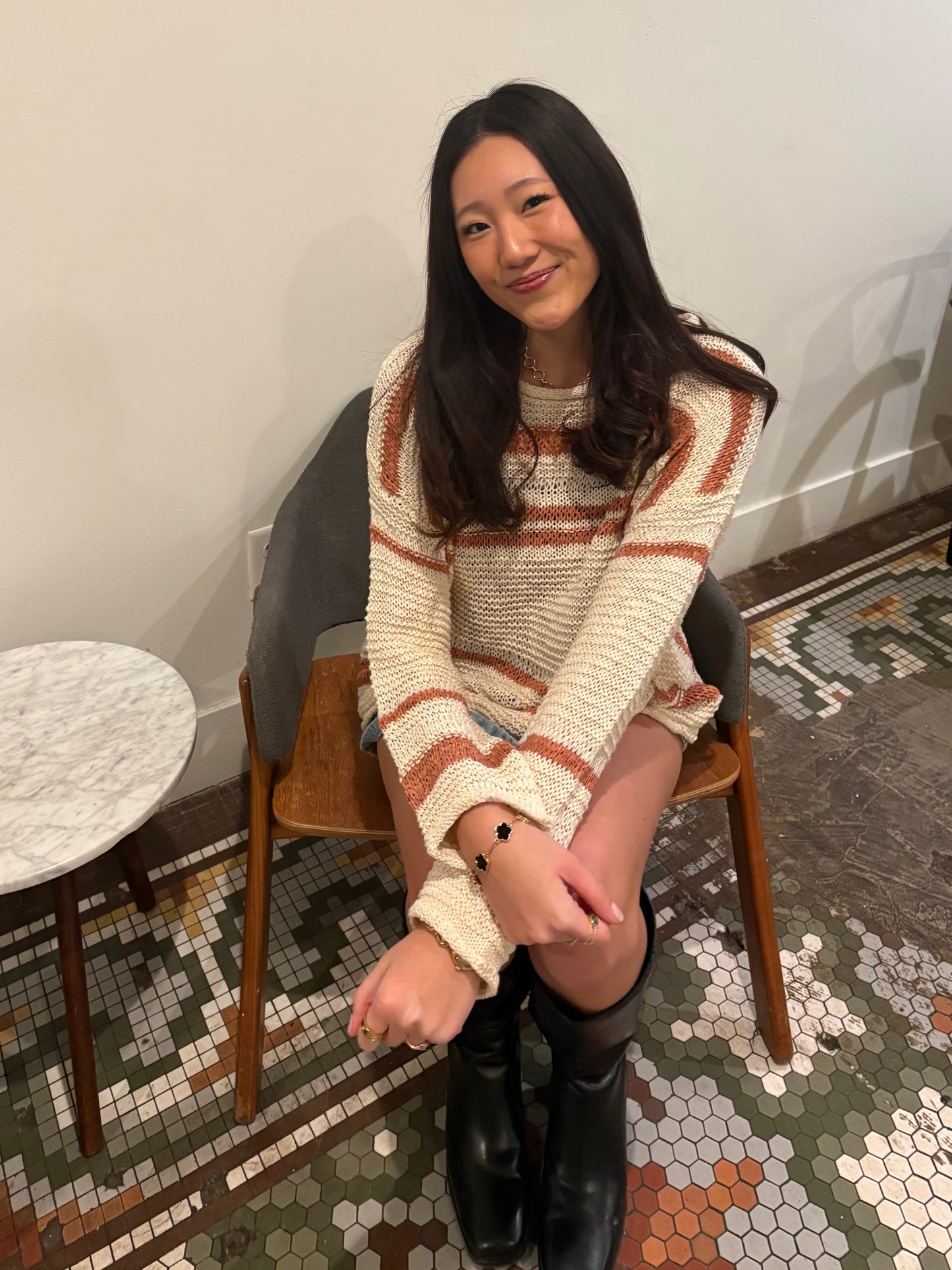 Neutral Striped Sweater