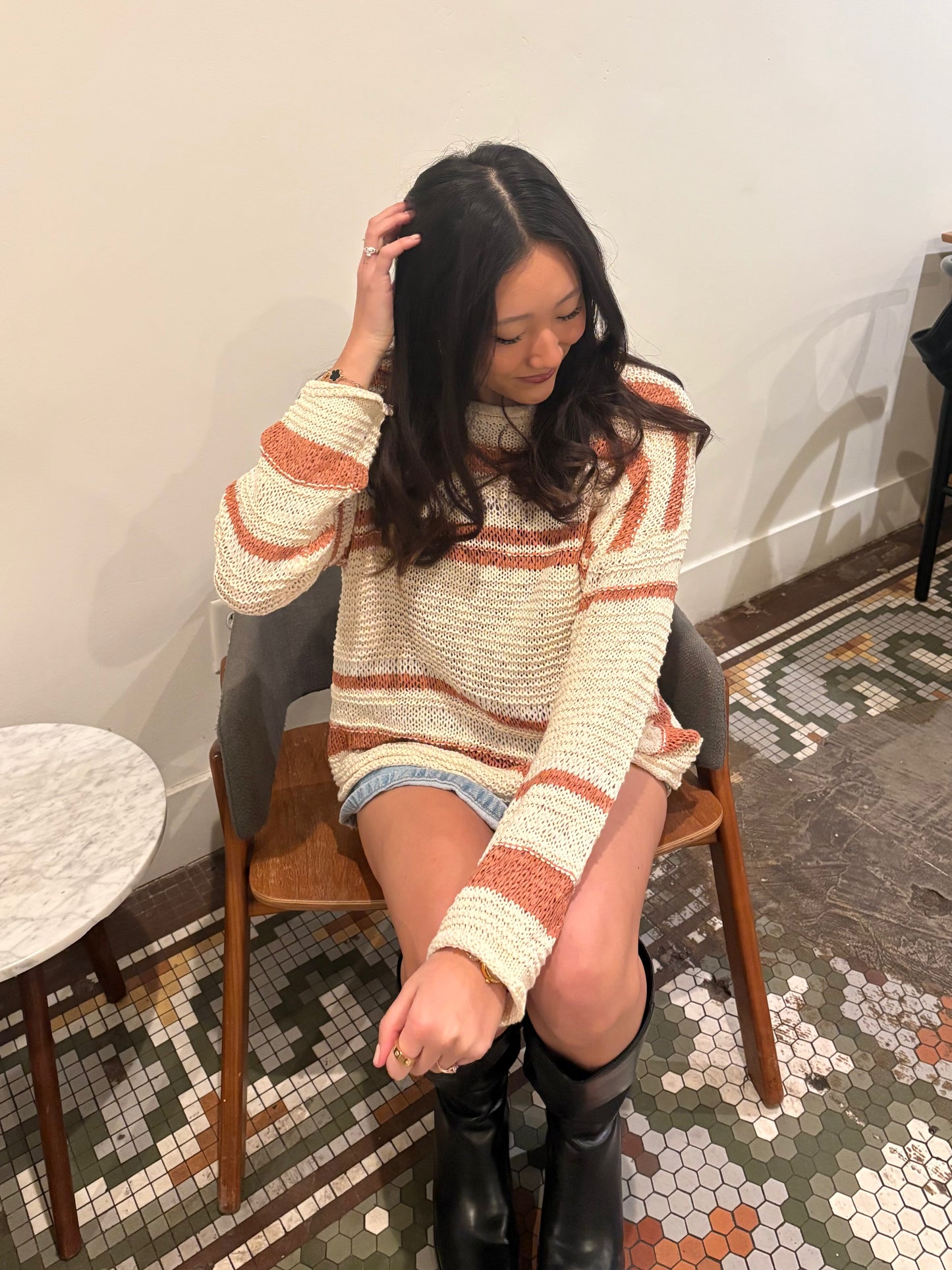 Neutral Striped Sweater