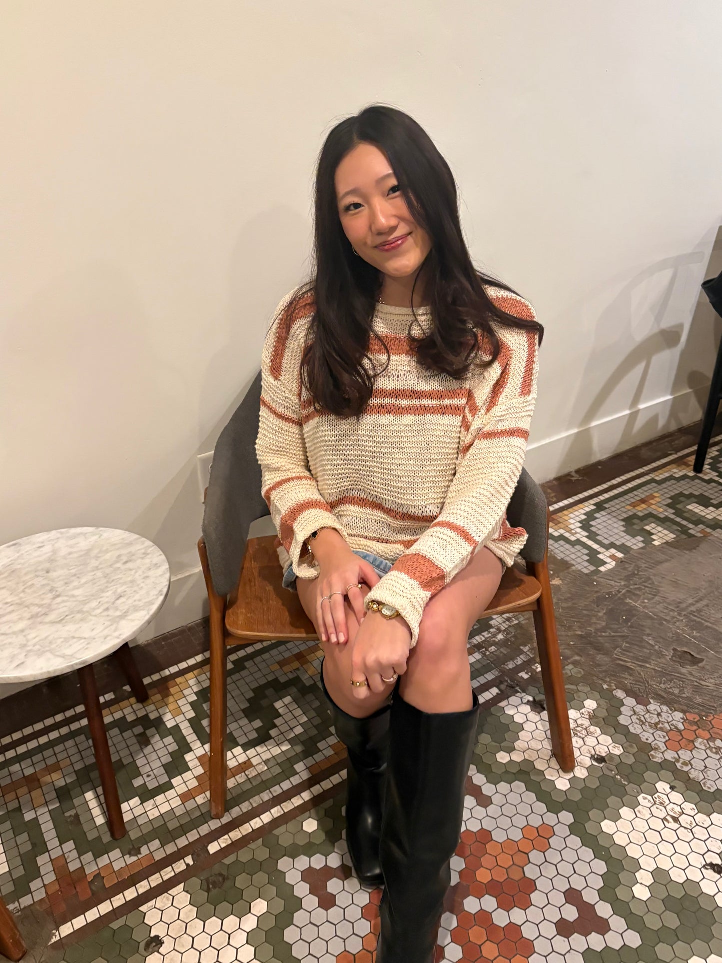 Neutral Striped Sweater