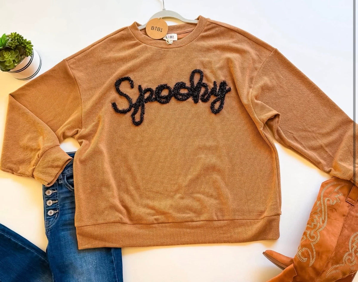Spooky Pullover Crew Top | Queen Bee Boutique