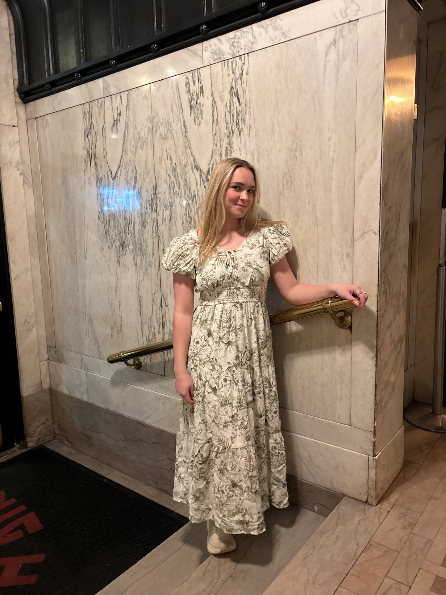 Isabella Floral V-Neck Midi Dress – Front Tie Boho Sun Dress