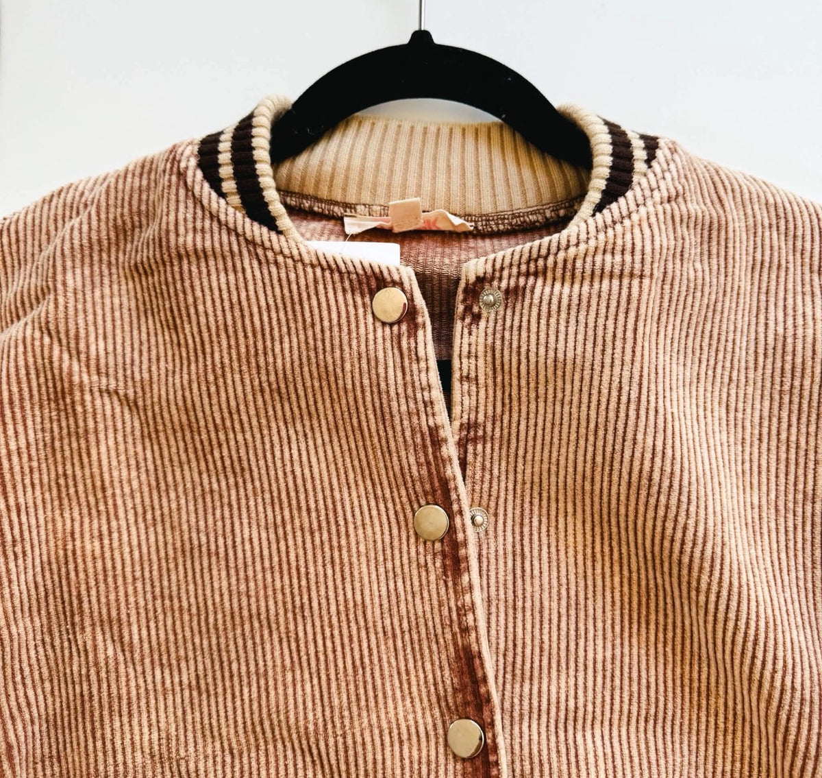 Retro Corduroy Plaid Snap Jacket | Queen Bee
