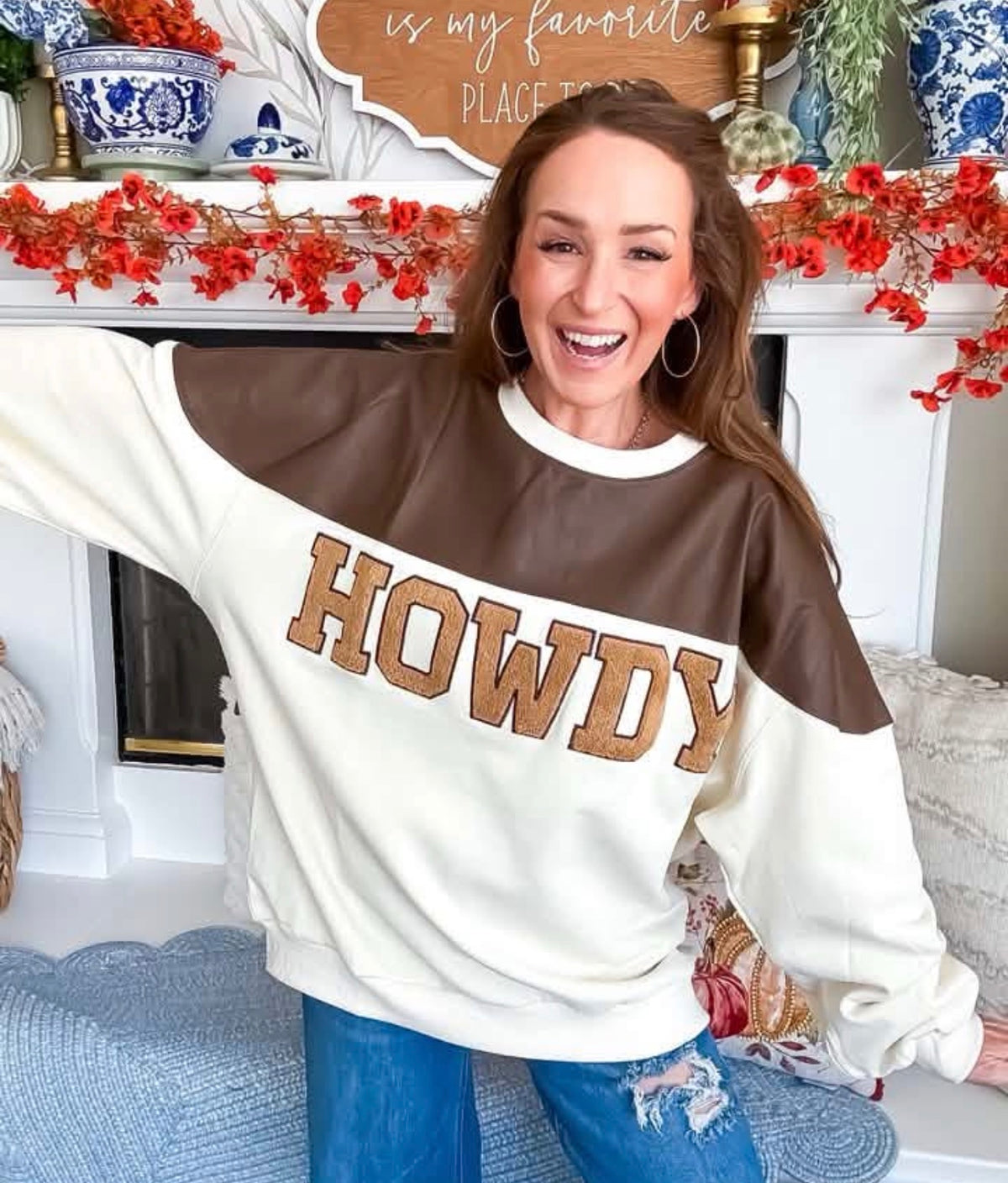 Howdy Western Crewneck Pullover | Queen Bee Boutique
