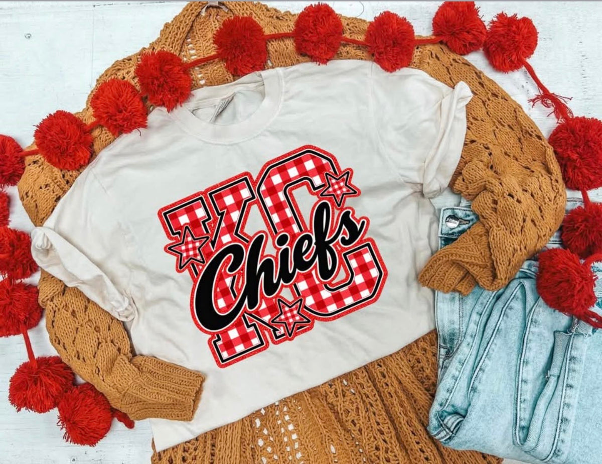 KC Chiefs Plaid Tee Gameday
