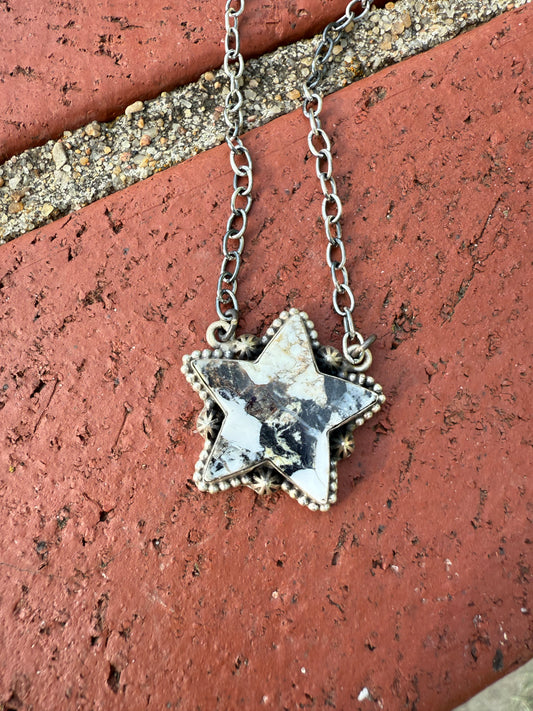White Buffalo Star Sterling Necklace