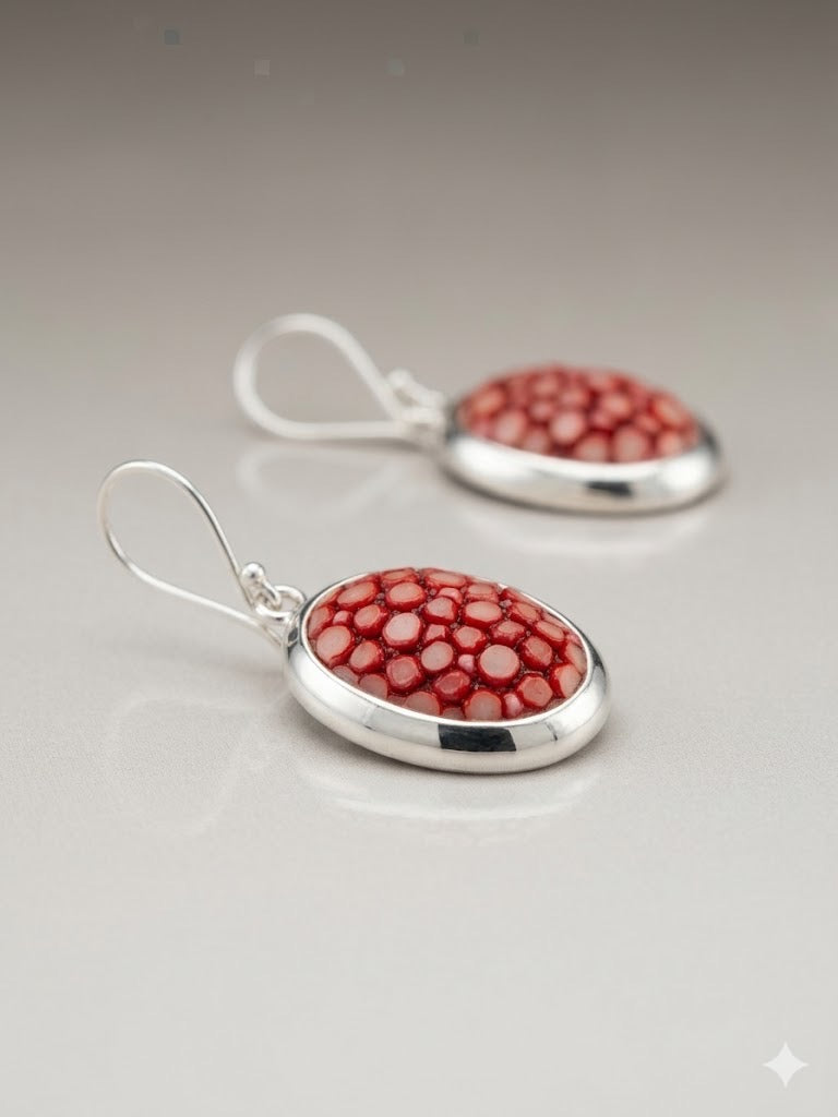 Rare Organ Pipe Coral Earrings Sterling | Queen Bee Boutique