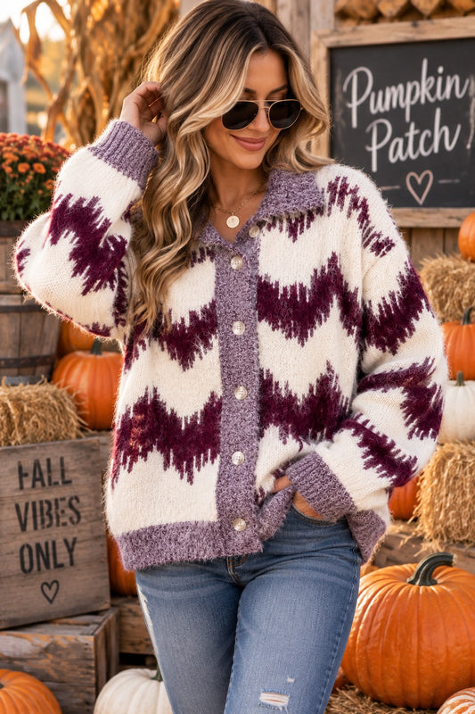 Winter Heavy Fuzzy Pattern Cozy Sweater | Queen Bee Boutique