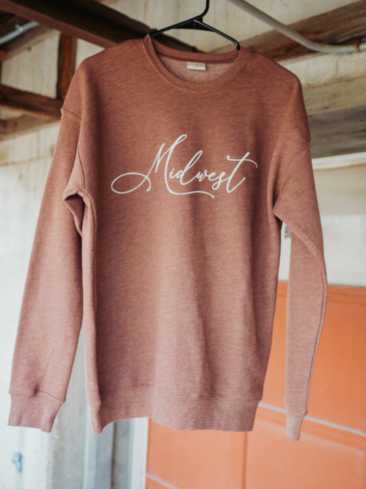 Midwest Script Crewneck – Cozy and Stylish Regional Sweatshirt | QB Customs
