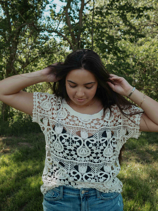 Boho Summer Breeze Crochet Lace Scoop Neck Top – Queen Bee Customs Queen Bee Customs +3 Queen Bee Customs +3 Queen Bee Customs +3