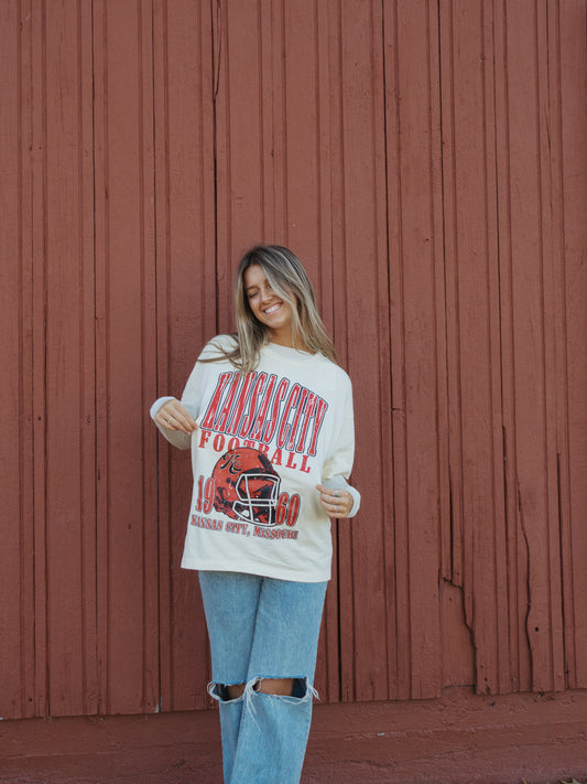 Kansas City Football Vintage Tee – Retro Graphic Team Spirit Shirt | QB Customs