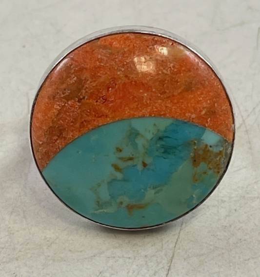 Orange Spiny Turquoise Ring