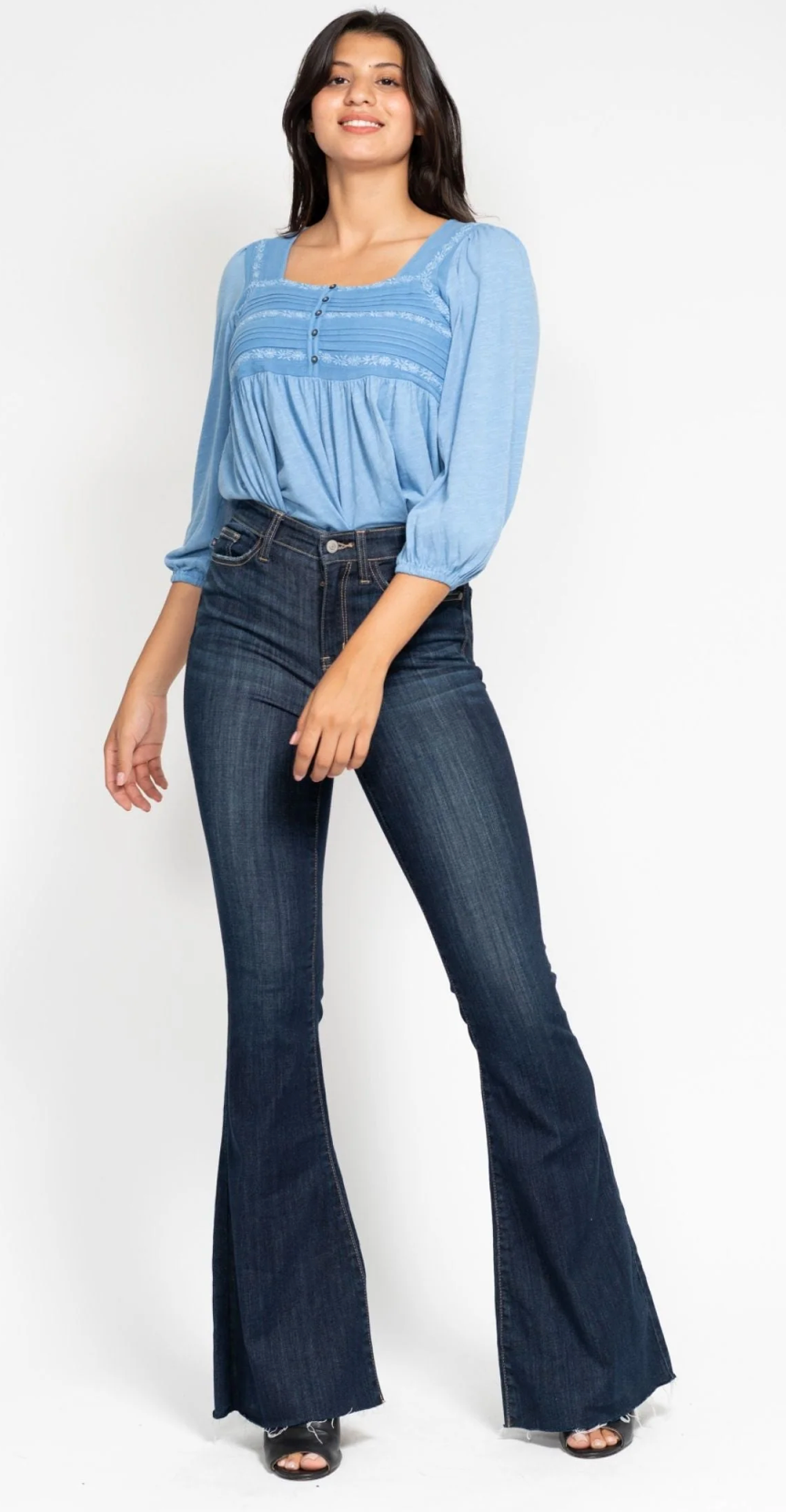 JB Dark Wash Raw Hem Flare